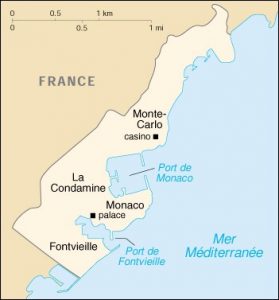 Mapa de Mónaco.